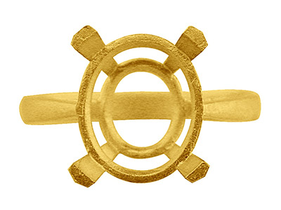 9ct Yellow Gold Ring Single Stone  Oval Hallmarked Stone Size 10x8mm  Size M - Standard Image - 1
