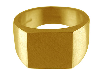 9ct Yellow Gold Initial Ring Square 8x8mm Hallmarked Head Depth 2.35mm  Size N - Standard Image - 1