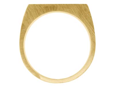 9ct Yellow Gold Initial Ring       Rectangular 14x7mm Hallmarked Head Depth 1.5mm Size M, 100% Recycled  Gold - Standard Image - 2
