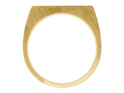 9ct Yellow Gold Initial Ringrect   14x8mm Hallmarked Head Depth 1.5mm Size O, 100% Recycled Gold - Standard Image - 2