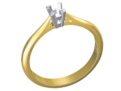 9ct Yellow Gold Light Tapered Ring Shank With Cheniers Size M - Standard Image - 1