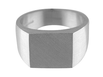 Sterling Silver Solid Signet Ring   Hallmarked Approx 7.5mm Square Head Finger Size N - Standard Image - 1