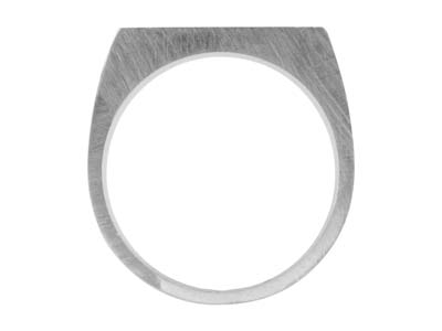Sterling Silver Initial Rectangular Ring 14x7mm Hallmarked Head Depth   1.5mm Size L1/2, 100% Recycled      Silver - Standard Image - 2