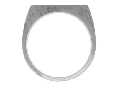 Sterling Silver Initial Rectangular Ring 14x8mm Hallmarked Head Depth   1.5mm Size O, 100% Recycled Silver - Standard Image - 2