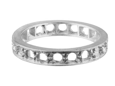 Sterling Silver Full Eternity Ring Hallmarked Stone Size2.4mm Size M  20 Grain Set, 100% Recycled Silver - Standard Image - 1