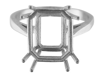 Sterling Silver Dress Octagonal    Ring 12x10mm Hallmarked Size O