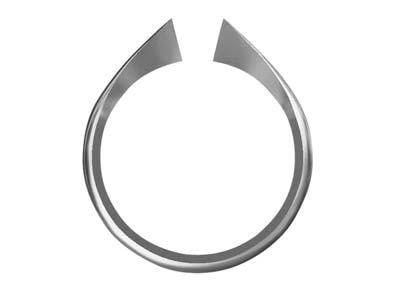 Argentium Medium Knife Edge D Shape Ring Shank Size M - Standard Image - 1