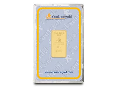 Fine Gold Bar 20gm Stamped UK       Design, Certified And Supplied In A Blister Pack, 100 Recycled Gold
