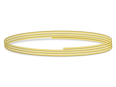 9ct Yellow Gold Round Wire 1.50mm X 200mm, Fully Annealed, 100%         Recycled Gold - Standard Image - 1
