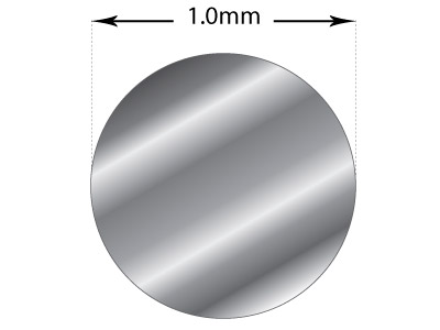 9ct White Gold Round Pin Wire      1.00mm Fully Hard, Straight        Lengths, 100% Recycled Gold - Standard Image - 2