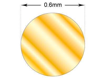 18ct Yellow Gold Round Wire 0.60mm, 100% Recycled Gold - Standard Image - 2