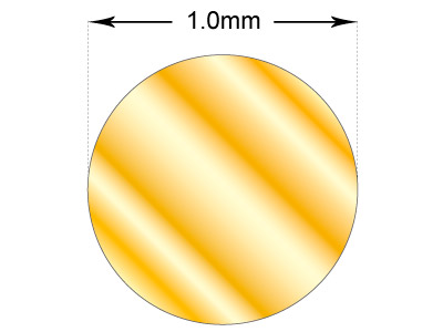 18ct Yellow Gold Round Wire 1.00mm, 100% Recycled Gold - Standard Image - 2