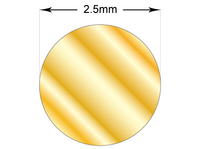 18ct Yellow Gold Round Wire 2.50mm, 100% Recycled Gold - Standard Image - 2