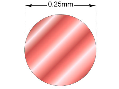18ct Red Gold 5n Round Wire 0.25mm Half Hard, Laser Wire, 100%        Recycled Gold - Standard Image - 2