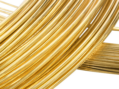 22ct Yellow Gold Round Wire 1.00mm, 100 Recycled Gold
