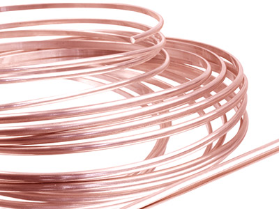 18ct Red Gold 5n D Shape Wire       3.00mm X 2.00mm, 100 Recycled Gold