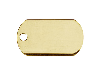 Gold Filled Plain Dog Tag 22x13mm  Stamping Blank - Standard Image - 1