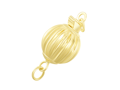 Gold Filled 10mm Corrugated Ball   Clasp - Standard Image - 1