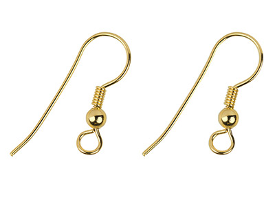 Gold Filled Ear Wire With Coil And Bead Pack of 2 - Standard Image - 1
