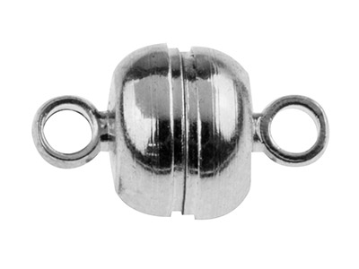 Silver Plated Small Magnetic Clasps Round Pack of 6 - Standard Image - 1