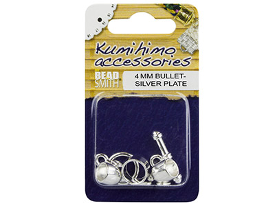 Kumihimo Bullet Finding Set 4mm    Silver Plated - Standard Image - 2