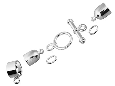 Kumihimo Bullet Finding Set 6mm    Silver Plated - Standard Image - 1