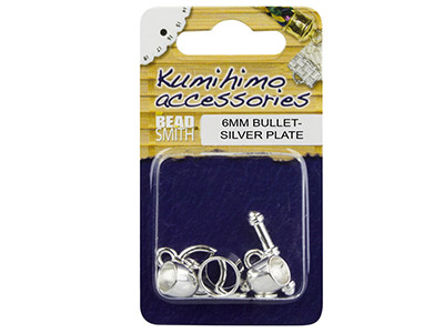 Kumihimo Bullet Finding Set 6mm    Silver Plated - Standard Image - 2