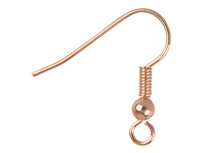 Rose Gold Plated Bead And Loop Hook Wire Pack of 6 - Standard Image - 1