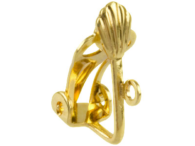 Gold Plated Fan Ear Clip Fitting   With Open Ring Pack of 10 - Standard Image - 1