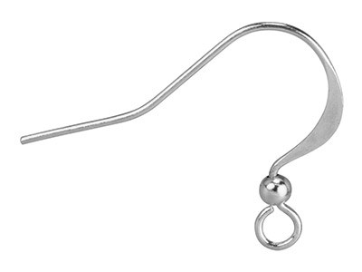 Silver Plated Flat Hook Wire And   Bead Pack of 10