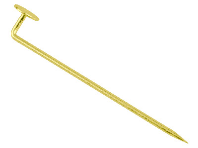 Gold Plated Stick Pins 38mm, 5mm   Disc Pack of 10