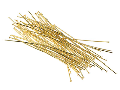 Gold Plated Head Pins 75mm         Pack of 50