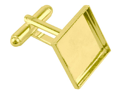Gold Plated Cufflink 17mm Square   Cup Pack of 6
