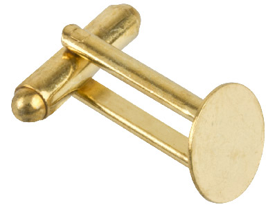 Gold Plated Cufflink With 11mm Flat Pad Pack of 6