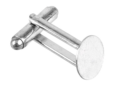 Silver Plated Cufflink With 11mm   Flat Pad Pack of 6