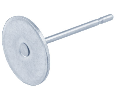 Surgical Steel 7mm Flat Disc And   Post, Pack of 10 - Standard Image - 1