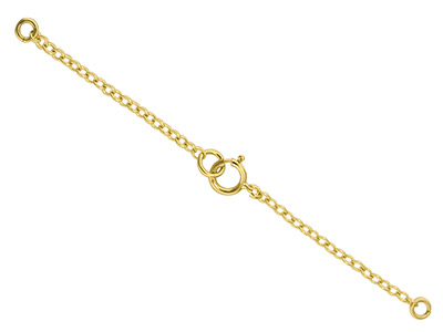 9ct Yellow Gold 1.8mm Trace         Safety Chain For Necklace With      Bolt Ring 7.0cm/2.8