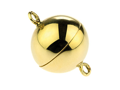 9ct Yellow Gold Magnetic Ball Clasp 8mm - Standard Image - 1