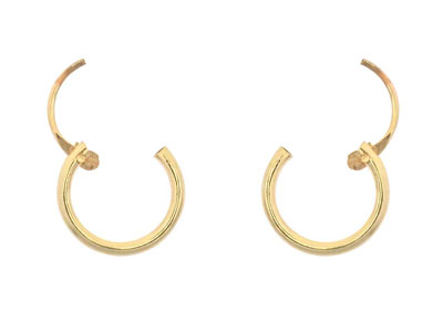 9ct Yellow Gold Creole Sleeper     Superlight 8mm Hoops, Pack of 2,   100% Recycled Gold - Standard Image - 4