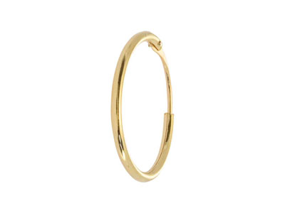 9ct Yellow Gold Creole Sleeper     Superlight 14mm Hoops, Pack of 2,  100% Recycled Gold - Standard Image - 5