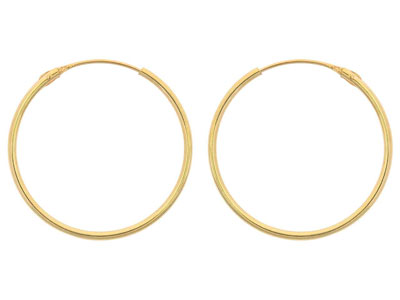 9ct Yellow Gold Creole Sleeper     Superlight 18mm Hoops, Pack of 2,  100% Recycled Gold - Standard Image - 1