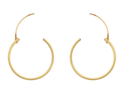 9ct Yellow Gold Creole Sleeper     Superlight 18mm Hoops, Pack of 2,  100% Recycled Gold - Standard Image - 4