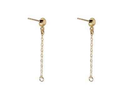 9ct Yellow Gold Dropper Earrings   28mm Pack of 2, 100% Recycled Gold - Standard Image - 1