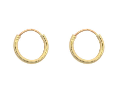 9ct Yellow Gold Endless Hoops 8mm  Pack of 2