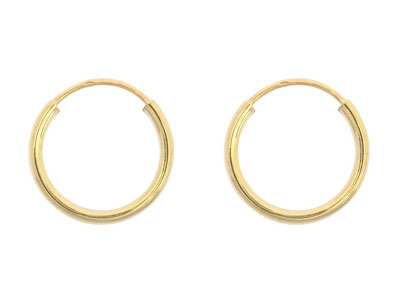 9ct Yellow Gold Endless Hoops 10mm Pack of 2 - Standard Image - 1
