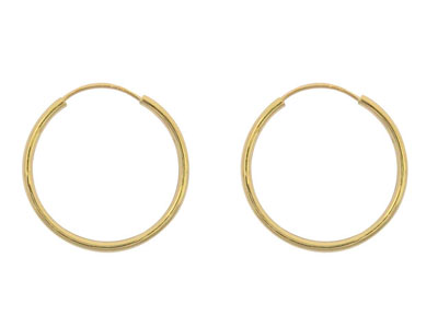 9ct Yellow Gold Endless Hoops 16mm Pack of 2