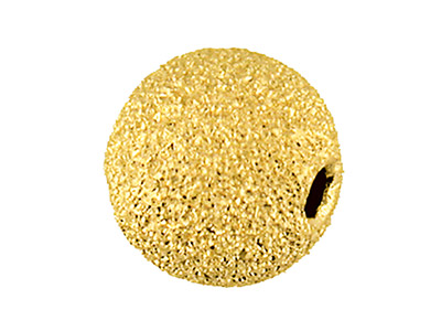 9ct Yellow Gold Laser Cut 3mm 2    Hole Bead Frostedsparkle Finish   Light Weight