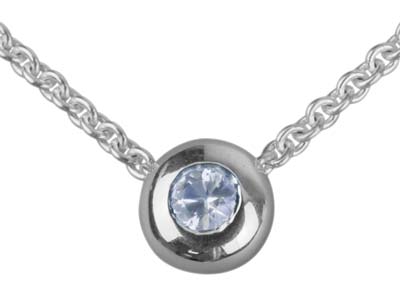 9ct White Gold Doughnut Setting     With Pendant 9mm Diameter To Take   3.6mm To 4.5mm Stone, 100% Recycled Gold - Standard Image - 3