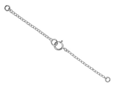 9ct White Gold 1.8mm Trace          Safety Chain For Necklace With      Bolt Ring 7.0cm2.8, 100 Recycled Gold