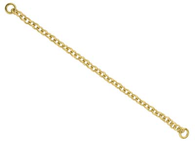 18ct Yellow Gold 1.8mm Trace       Safety Chain For Bracelet          6.5cm/2.6